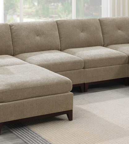 Camel Chenille Sectional Sofa