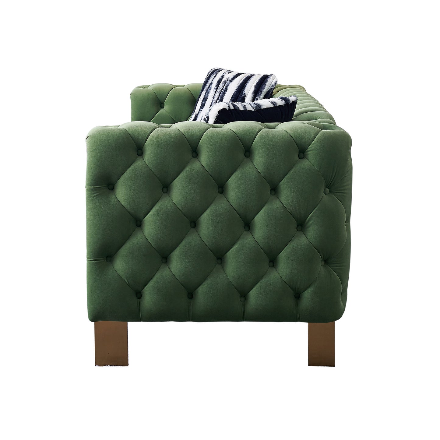 Chesterfield Modern Tufted Velvet Living Room Sofa, 84.25''W Couch,Mint Green