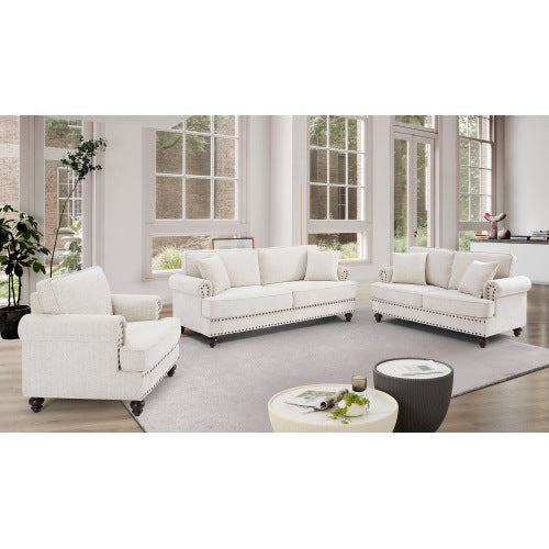 White Chenille Sofa