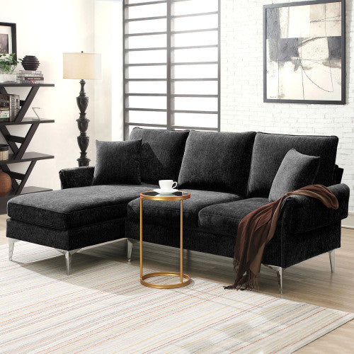 Convertible Chenille Sectional Sofa 